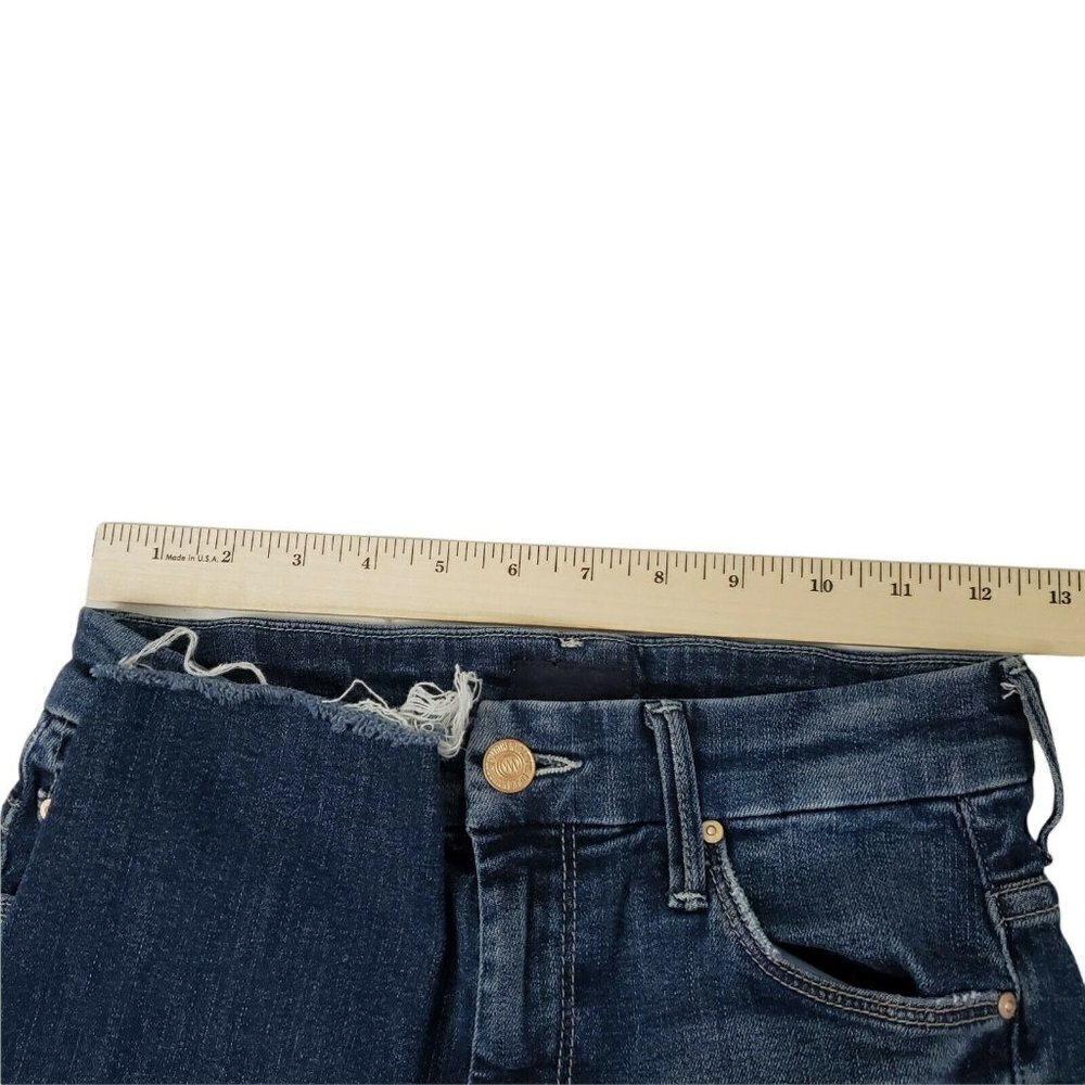 Mother Jeans 24 Blue High Waist Looker Ankle Fray Distressed Closer to The Edge - Picture 11 of 13